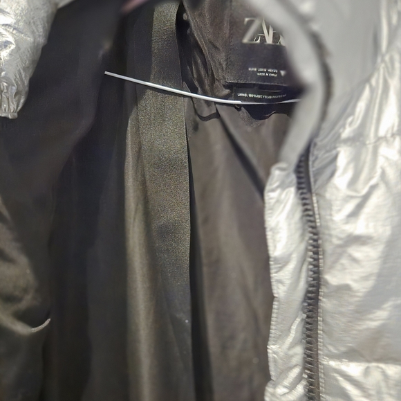 Zara Metallic Silver Jacket - Picture 2 of 3